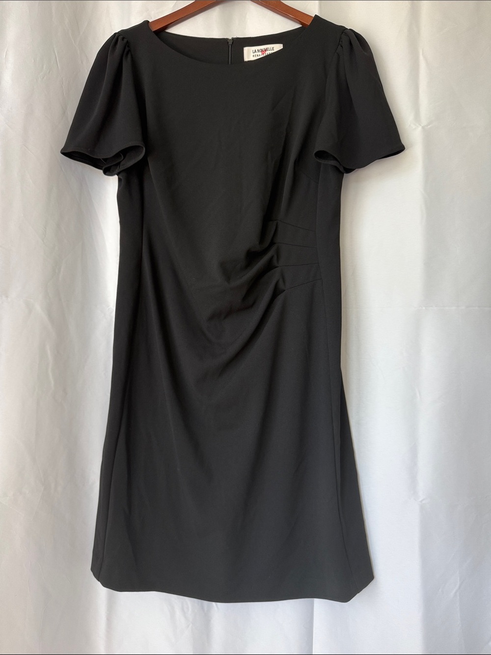 Laundry by Shelli Segal Black Midi Dress with Flutter Sleeves